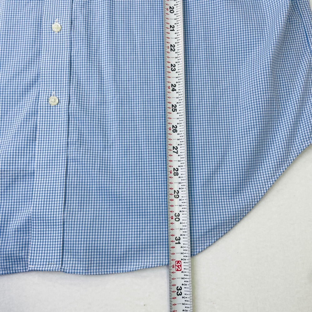 NWT Lauren Ralph Lauren Men Ultraflex Dress Shirt Blue Gingham Non-Iron 17.5 - Picture 10 of 10